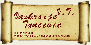 Vaskrsije Tančević vizit kartica